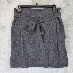 Ulla Johnson Skirt Womens 8 Gray Ash Leo Wool Blend Tie High Waisted NWT $395